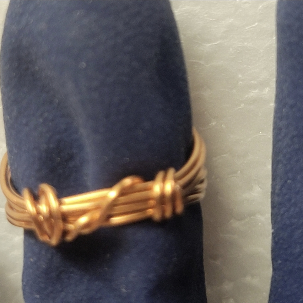 Tripled Twisted Copper Wire Rose Ring - image 6